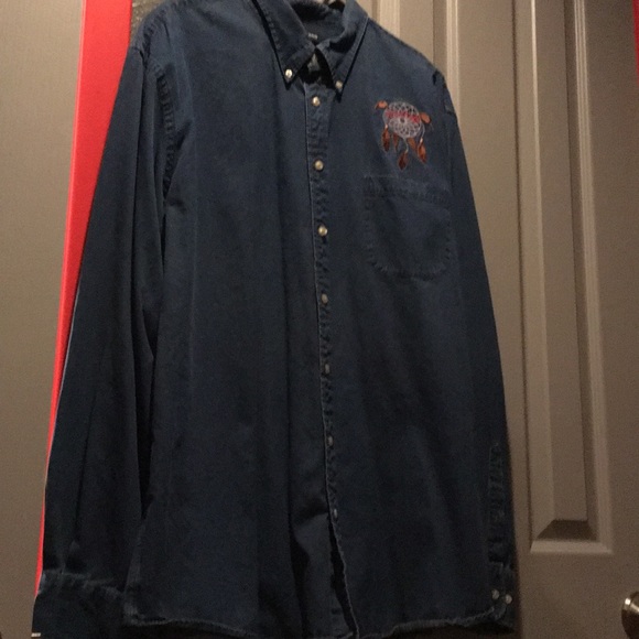 Vintage style light jean shirt “We AVE” - Picture 2 of 3